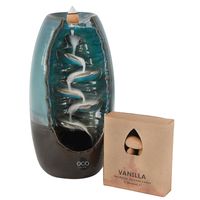 Oco Life Original Handcrafted Ceramic Mountain Waterfall Burner with Backflow Incense Cones